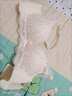 KJ法國內(nèi)衣女小胸收副乳無鋼圈聚攏上托調(diào)整型文胸防下垂胸罩夏蕾絲 奶白套裝 75B 34B 曬單實拍圖