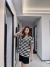 貝妍涼感睡衣女夏季薄款純棉短袖韓版條紋少女家居服運動(dòng)休閑大碼套裝 D10535圖色 M 曬單實(shí)拍圖