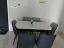 林氏家居巖板餐桌家用飯桌子餐桌可伸縮客廳小戶型圓桌餐桌椅LS395R1 1.3米|黑色伸縮餐桌+S2-A餐椅*6 曬單實(shí)拍圖