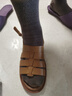 拔佳（Bata）羅馬涼鞋女夏商場(chǎng)新款羊皮鏤空復古軟底羅馬涼鞋AON06BL4 棕色 35 曬單實(shí)拍圖