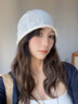 MORE WISS透氣鏤空堆堆帽女夏季薄款亞麻黑色無感冷帽頭巾大頭圍月子帽百搭 米白色【夏季薄款透氣】 均碼（54-59cm） 曬單實(shí)拍圖
