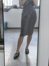 樂卡利無袖連衣裙女夏季職場海妖風收腰瑞秋裙高智感穿搭顯瘦收腰一步裙 灰色【送腰帶】 M 建議95-115斤 曬單實拍圖