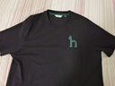 哈吉斯（HAZZYS）男裝 2025夏季新款休閑重磅大Logo寬松圓領(lǐng)短袖T恤男ASTZE0CBX70 黑色BK L （175/96A 48） 曬單實(shí)拍圖