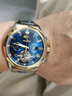金仕盾（JIN SHI DUN）手表男士全自動(dòng)機械表防水夜光十大品牌專(zhuān)用男表 間金藍面-瑞士認證-送表帶 41mm 曬單實(shí)拍圖