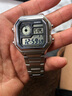 CASIO卡西歐復(fù)古時(shí)尚石英機(jī)芯帆布表帶日韓表男表 AE-1200WHB-1B送男友 曬單實(shí)拍圖