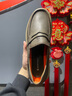夢(mèng)特嬌男鞋2025秋季新款厚底復古簡(jiǎn)約休閑鞋軟底舒適潮流透氣正裝皮鞋男灰色41 曬單實(shí)拍圖