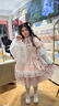 馨瑞緣（XINRUIYUAN）藍色緣結lolita花嫁生日禮吊帶JSK連衣裙公主洛麗塔戀曲 粉色裙子+別針蝴蝶結+官配內搭+ 均碼 S 曬單實拍圖