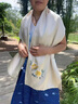 織錦樓蘇繡桑蠶絲絲巾女真絲圍巾女百搭小披肩圍巾送媽媽送長(zhǎng)輩生日禮物 牡丹芳華-淺黃 曬單實(shí)拍圖