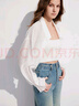 ELLE萊賽爾天絲長袖白襯衫女2025春季開衫設(shè)計(jì)感新款罩衫上衣 白色 L 曬單實(shí)拍圖