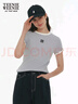 Teenie Weenie小熊女裝T恤2025夏季新款潮酷時(shí)尚活力撞色圓領(lǐng)短袖 中灰色 L 曬單實(shí)拍圖
