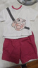 巴厘小豬（BALIPIG）女童套裝2024新款寶寶兩件套男童夏季薄款短 米白 90 cm 曬單實拍圖
