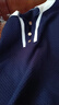 皮爾卡丹（pierre cardin）翻領(lǐng)冰絲短袖T恤女夏季上衣2025新款撞色Polo領(lǐng)天絲中袖針織衫薄 2024深藍色2025 XL 曬單實(shí)拍圖