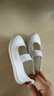 魯泰夏季兒童舞蹈鞋帆布鞋幼兒園小白鞋淺口松緊帶學(xué)校體操小童鞋 9803A白色 23 (中國碼165mm) 曬單實(shí)拍圖