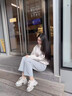 EXULL依思Q女士老爹鞋2025夏季新款厚底增高通勤舒適爆款透氣休閑百搭運動鞋 灰色 37 曬單實拍圖