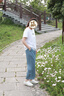 衣典零一（LEDIALYI）天絲直筒牛仔褲女裝2025新款夏季薄款寬松闊腿褲中年休閑七分褲子 牛仔藍(lán) XL （建議125-136斤） 曬單實(shí)拍圖