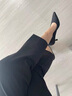 特洛曼春秋新款西褲女直筒長褲顯瘦高腰職業(yè)通勤微彈西裝褲休閑褲黑色 曬單實拍圖