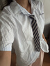 素織錦JK制服套裝兩件套學(xué)院風(fēng)襯衫女夏季學(xué)生日系短袖條紋寬松百搭襯衣 藍條紋JK短袖襯衫+領(lǐng)帶 L 【推薦體重110-130斤】 曬單實(shí)拍圖