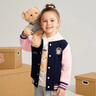 Classic Teddy精典泰迪兒童外套女童棒球服中小童開(kāi)衫外出服時(shí)尚春裝 深藍 130 曬單實(shí)拍圖
