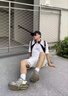 倉石一樹 KAZUKI KURAISHI潮牌韓版休閑短褲男士2025夏季簡約時尚寬松壓花五分褲潮 白色 2XL 曬單實拍圖