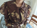 太平鳥女裝襯衫夏季通透感寬松韓版時(shí)尚休閑襯衣 黑色紋樣 S 曬單實(shí)拍圖