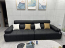 勞倫斯沙發(fā)客廳小戶(hù)型意式輕奢感新款直排一字型黑色真皮沙發(fā) 防刮耐磨六防貓抓皮款(海綿款) 2.2米直排(實(shí)木框架) 曬單實(shí)拍圖