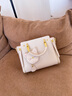 CLAREKALEN輕奢品牌包包女包單肩斜挎手提包貓貓掛飾包情人節生日禮物送女友 米白色 曬單實(shí)拍圖