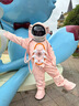 迪柏瑞宇航員太空服卡通人偶服裝宇航服頭盔成人充氣兒童cos道具婚紗照 普通白色款 100-120CM 曬單實拍圖