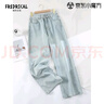 FREDRICAL刺繡闊腿牛仔褲女夏裝新款2025年高腰寬松顯瘦淺色窄版直筒褲子女 冰川藍(lán) L 建議105-115斤 曬單實(shí)拍圖