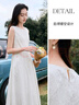 香影白月光無袖背心連衣裙女2025夏裝新款海邊度假風(fēng)肌理感收腰裙 白色 S 155/80A/85-95斤 曬單實(shí)拍圖