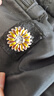 卡夫林克花開(kāi)富貴金屬胸針高檔領(lǐng)針扣領(lǐng)扣領(lǐng)角扣西裝服飾配件男女胸章胸扣 XZ-K243 太陽(yáng)花黃色 1個(gè) 曬單實(shí)拍圖