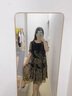 妤遇（YUUZYUUS）品牌女裝連衣裙女2025夏季新款寬松氣質(zhì)蕾絲拼接印花時尚雪紡裙 暗夜黑 M 曬單實(shí)拍圖