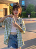 京多夢牛仔短褲女夏季2025年新款休閑辣妹破洞褲寬松高腰顯瘦小個子熱褲 牛仔藍 L （106-116斤） 曬單實拍圖