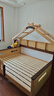 LINSY KIDS林氏家居兒童床兒童房床護(hù)欄床帶抽屜單人樹屋床室內(nèi)儲(chǔ)物全實(shí)木床 床(贈(zèng)實(shí)木護(hù)欄)+房頂+書架+床墊 1500mm*1900mm 曬單實(shí)拍圖
