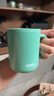 膳魔師（THERMOS）陶瓷保溫杯馬克咖啡杯440ml茶杯男女水杯子TCDG-451LC-GR(梅青) 曬單實(shí)拍圖