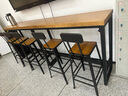 木辦實(shí)木吧臺(tái)桌家用奶茶店咖啡廳圖書館餐廳休閑吧陽臺(tái)高腳長條餐桌椅 單桌：260*40*105面板5CM 曬單實(shí)拍圖