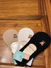 tutuanna襪子 女  動物刺繡卡通春夏薄款船襪防滑隱形襪 三雙裝 ZH00130 22-24cm 曬單實拍圖