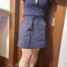 JIOESC短褲夏季女薄款小個子高腰遮肉顯瘦A字工裝五分褲裙百搭休閑短裙 藏青色 M 碼（建議體重95-110斤） 曬單實拍圖