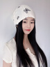 獺惠月子帽日系休閑蝴蝶印花帽女四季包頭防風(fēng)空調(diào)帽顯臉小透氣堆堆帽 黑蝴蝶堆堆帽-米色-均碼(56-62) 曬單實(shí)拍圖