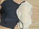 芬騰2件裝文胸冰絲無(wú)鋼圈果凍條上托防下垂輕薄透氣舒適無(wú)感內衣女夏 膚色+黑色 2XL （130-150斤） 曬單實(shí)拍圖