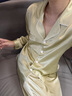 乃絲SLKMRKT 真絲睡衣睡褲女100%桑蠶絲家居服高檔19姆米夏季套裝 香梨綠【19姆米重磅】 長袖長褲 L 曬單實(shí)拍圖