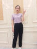 邦帛世西裝褲女2025夏季薄款高腰寬松直筒黑色休閑褲女顯瘦哈倫褲子 西裝長(zhǎng)褲【單扣黑】 L 推薦【101斤-110斤】 曬單實(shí)拍圖