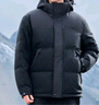 卡賓男裝 90鴨絨羽絨服2024秋冬新款棋盤格寬松外套可脫卸帽保暖H 煤黑色01 L /175/50 曬單實(shí)拍圖