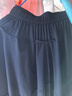 百家好（Basic House）Basic House/百家好高腰拼接闊腿褲女夏季新款設計感寬松休閑裙褲 藏青色 S 曬單實(shí)拍圖