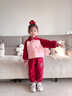 G.DUCKKIDS小黃鴨童裝女童套裝秋裝2025新款中小童女孩兩件套秋季女寶寶衣服 酒紅色 90 建議【1歲半-2歲】 曬單實(shí)拍圖