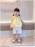 G.duck女童夏裝套裝女寶寶裙子夏季分體衣服一歲女童夏款童裝0-3歲小孩 小格吊帶套裝黃色 偏小一碼 110 建議身高100-105cm年齡4-5 曬單實(shí)拍圖