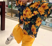 G.DUCKKIDS小黃鴨男童套裝夏季帥氣男寶寶衣服兒童夏裝中小童薄款花襯衫三件 襯衫-短褲兩件套 90 cm 曬單實拍圖