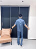 雅鹿男士冰絲爸爸睡衣夏季父親節2025新款短袖薄款仿真絲綢家居服套裝 NSMGC-5505 XL 【適合130-150斤】 曬單實(shí)拍圖