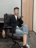 WASSUP HERMU官方外套男女春秋季大碼華夫格衛(wèi)衣男日系慵懶松弛風(fēng)針織開衫夾克 灰色 XL （推薦130-150斤） 曬單實(shí)拍圖