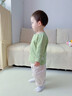 優(yōu)奇嬰兒外套開衫春秋新款寶寶外套長袖1歲男童女童2幼兒外出開衫外搭 綠色 100 曬單實(shí)拍圖
