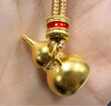 中國黃金（CHINA GOLD）黃金吊墜琺瑯葫蘆吊墜項鏈福字葫蘆福祿相伴送老婆女友生日禮物 約2.8g 曬單實(shí)拍圖